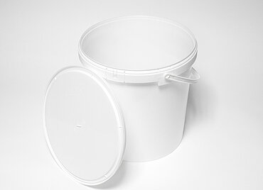 Plastic round bucket: 20,0 liter, colour: white Plastic round bucket: 20,0 liter, colour: white