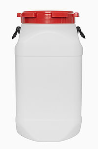 Square wide neck drum: 80,0 liter, colour: white