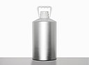 Aluminium bottle tapered shoulder: 6,3 liter, colour: matte silver stained