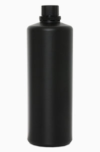 Kunststoff Rundflasche OV 1000/28: 1,0 Liter, Farbe: schwarz