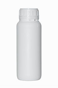 Round bottle fluorinated: 500 milliliter, colour: white