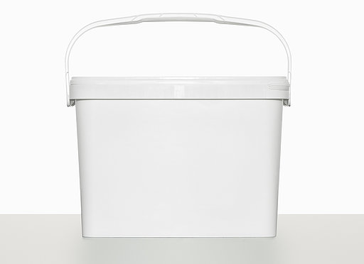 Kunststoff Rechteckeimer: 16,0 Liter, Farbe: weiß