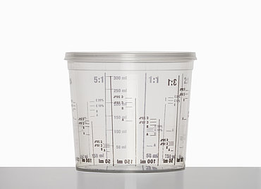 Laborbecher: 300 Milliliter, Farbe: klar transparent