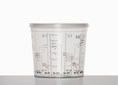 Laboratory cup: 300 milliliter, colour: clear transparent