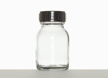 Wide neck bottle: 50 milliliter, colour: clear
