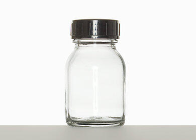 Wide neck bottle: 50 milliliter, colour: clear