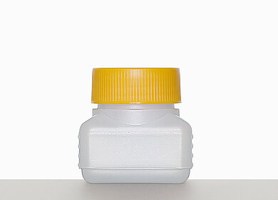 Kunststoff Vierkantflasche: 50 Milliliter, Farbe: natur