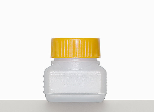 Kunststoff Vierkantflasche: 50 Milliliter, Farbe: natur