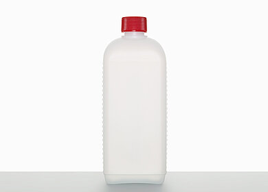 Kunststoff Vierkantflasche Barriere: 500 Milliliter, Farbe: natur