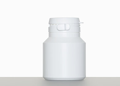 Standard can with tamper proof seal: 50 milliliter, colour: white