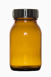 Weithalsglas: 125 Milliliter, Farbe: braun