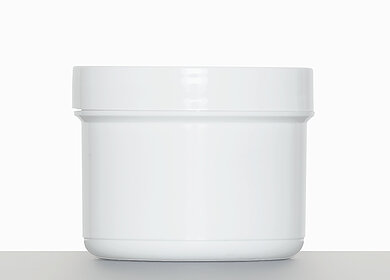 Screw cap can: 100 milliliter, colour: white