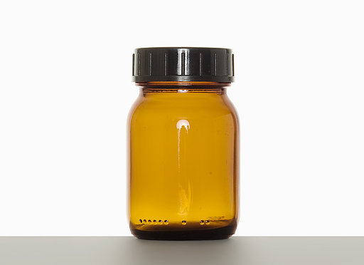 Weithalsglas: 75 Milliliter, Farbe: braun