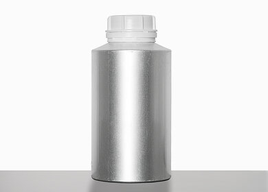 Aluminium bottle tapered shoulder: 1,3 liter, colour: matte silver stained