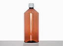 PET bottle: 1,0 liter, colour: brown transparent