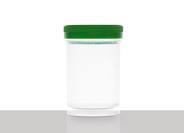 Schraubdeckelbecher steril: 125 Milliliter, Farbe: klar transparent