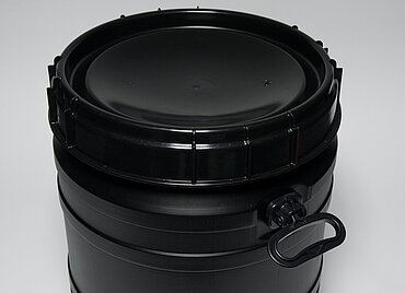 Kunststoff Schraubdeckelfass UV-beständig: 55,0 Liter, Farbe: schwarz