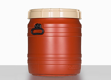 Kunststoff Superweithalsfass: 55,0 Liter, Farbe: braun