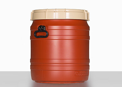 Total opening drum: 55,0 liter, colour: brown