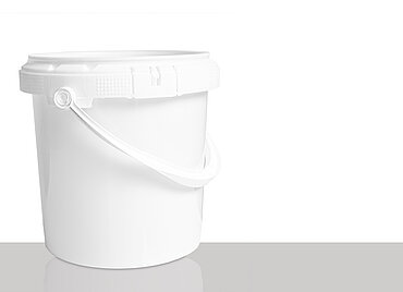 Plastic round bucket: 1,0 liter, colour: white Plastic round bucket: 1,0 liter, colour: white