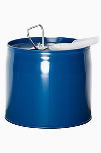 Stahlblech Kombi-Kanne: 6,0 Liter, Farbe: blau RAL 5010