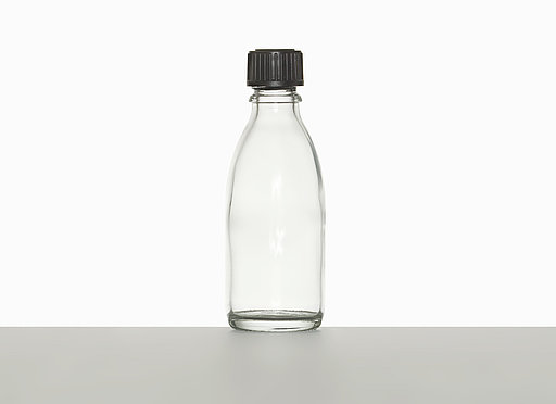 Narrow neck bottle: 50 milliliter, colour: clear