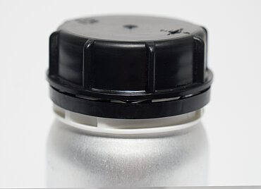 Aluminium bottle round shoulder: 325 milliliter, colour: matte silver stained