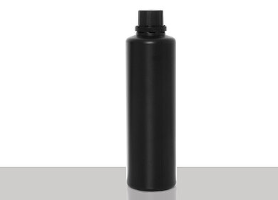 Kunststoff Rundflasche OV 500/28: 500 Milliliter, Farbe: schwarz