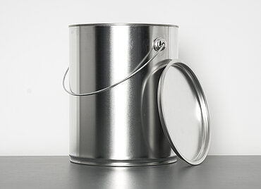 Tinplate bucket: 5,0 liter, colour: blank