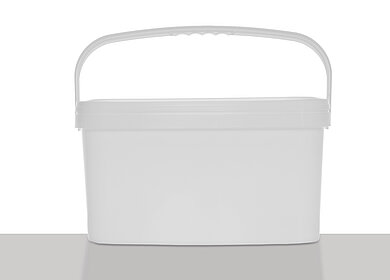 Kunststoff Rechteckeimer: 11,0 Liter, Farbe: weiß