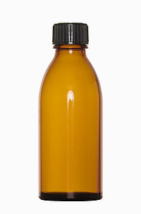 Enghalsglas: 100 Milliliter, Farbe: braun