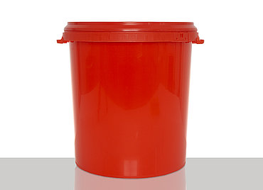 Plastic hobbock: 30,0 liter, colour: red