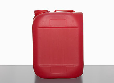 Kunststoffkanister: 5,0 Liter, Farbe: rot transparent
