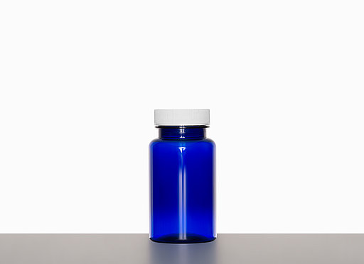 PET-Packer: 120 milliliter, colour: cobalt blue