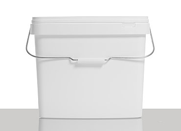 Square bucket: 24,7 liter, colour: white