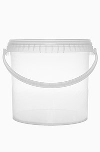Plastic round bucket: 5,0 liter, colour: clear transparent