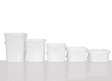 Kunststoff Rechteckeimer: 8,0 Liter, Farbe: weiß