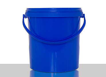 Plastic round bucket: 10,0 liter, colour: blue