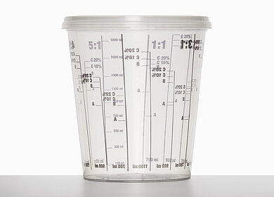 Laboratory cup: 1,9 liter, colour: clear transparent