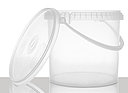 Kunststoff Rundeimer: 5,0 Liter, Farbe: transparent
