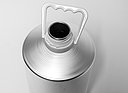 Aluminium bottle tapered shoulder: 6,3 liter, colour: matte silver stained