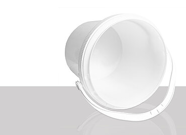 Plastic round bucket: 1,0 liter, colour: white Plastic round bucket: 1,0 liter, colour: white