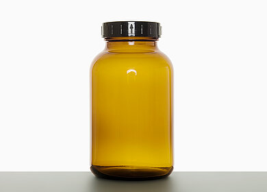 Weithalsglas: 1,0 Liter, Farbe: braun