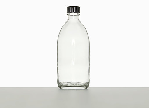 Narrow neck bottle: 250 milliliter, colour: clear