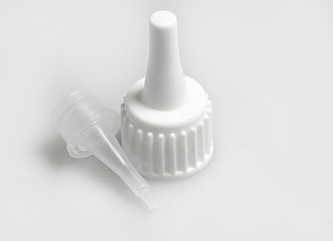 Tropfverschluss mit langer Spitze aus PP ø 18,0 mm Mündung Tropfverschluss mit langer Spitze aus PP ø 18,0 mm Mündung