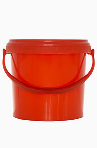 Plastic round bucket: 2,5 liter, colour: red