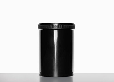 Kunststoff Schraubdeckeldose: 1,0 Liter, Farbe: schwarz