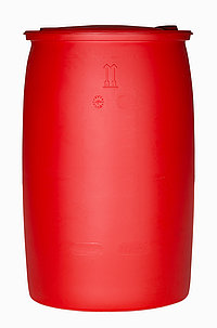 Plastic tight head drum: 220,0 liter, colour: red