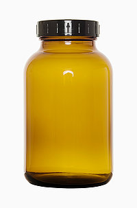 Weithalsglas: 1,0 Liter, Farbe: braun