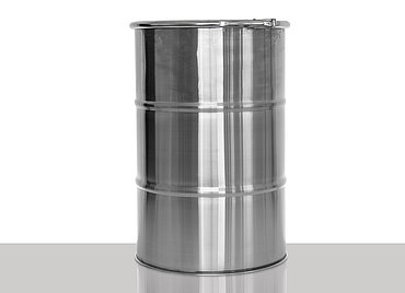 Edelstahl Deckelspundfass: 100,0 Liter, Farbe: Edelstahl matt